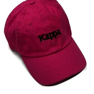 Kappa Baseball Hat Pink Adjustable Sz 59 Spellout Logo‎ Strapback